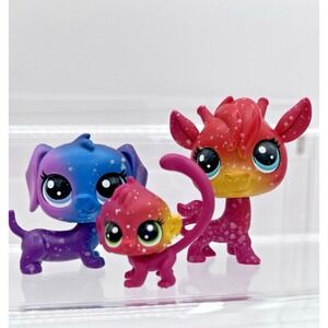 Littlest Pet Shop LPS Cosmic Pounce Gamma Giraffi Planemo Dashdog 3-31 32 Hasbro